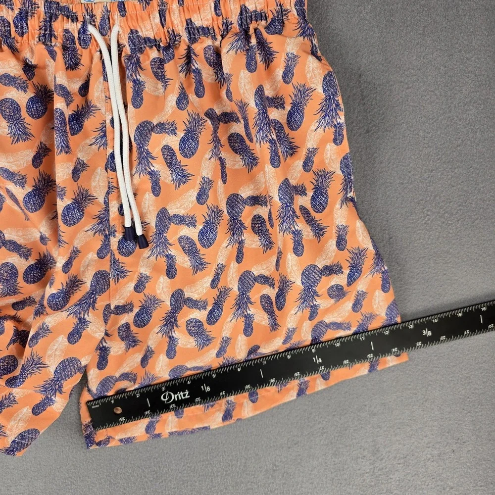Sunny Pineapple Swim Trunks Shorts Mens XL Orange‎ Blue Swinger Party Beach Fun